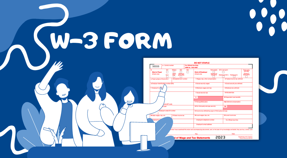 Blank Form W-3 for 2023 and the image of people